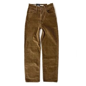Levi's Premium Nwt Corduroy High Ribcage Straight Ankle Pants 797550029 25 x 31